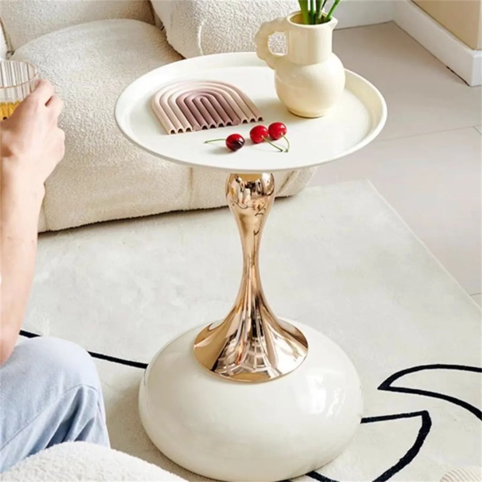 Auranelle - Italiaans Design Kleine Ronde Bijzettafel in Lichte Luxe Stijl - Image 6