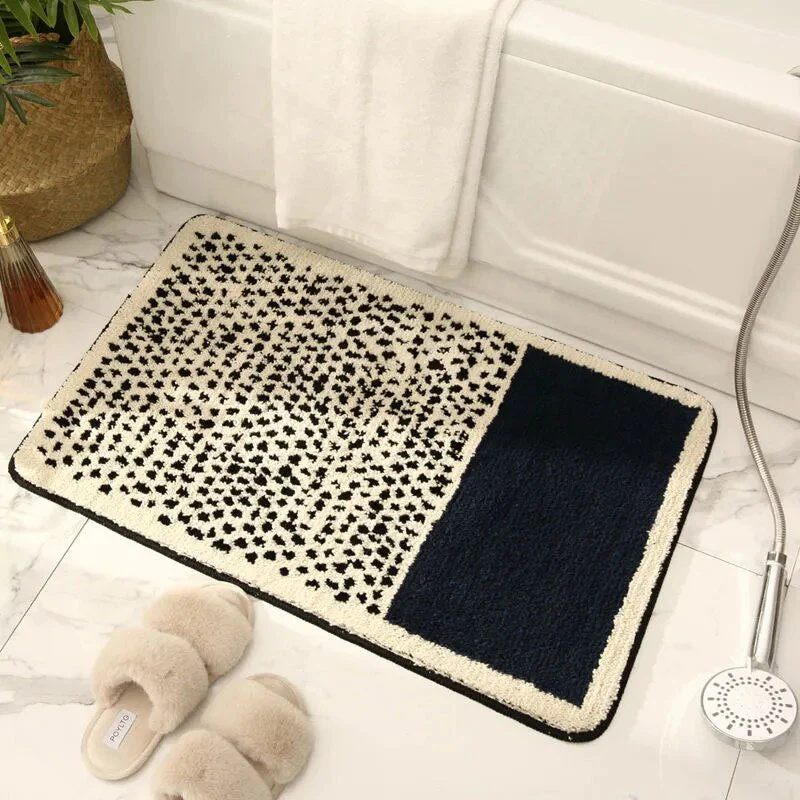 NordicFlow – Luxe Handgemaakte Badmat met Abstract Design voor Stijlvolle Badkamers - Image 5
