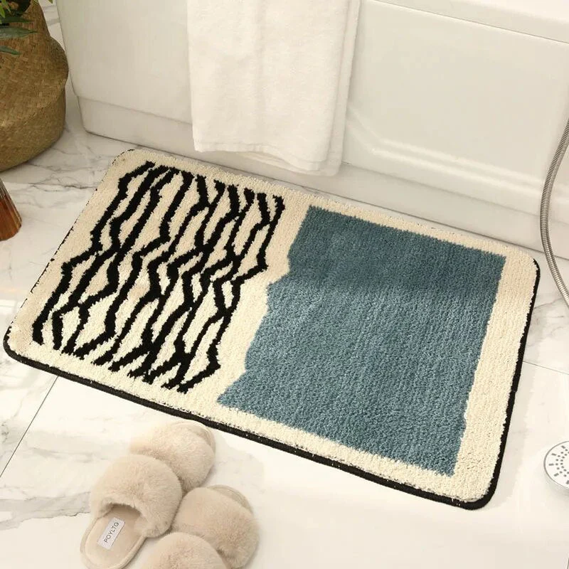 NordicFlow – Luxe Handgemaakte Badmat met Abstract Design voor Stijlvolle Badkamers - Image 6